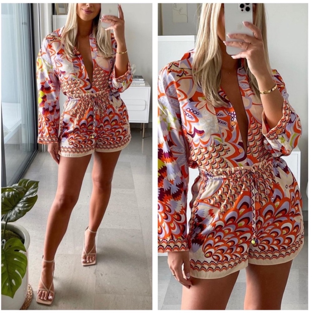 ZARA PRINTED DRAWSTRING SHORTS - XS - REF. 3355/236